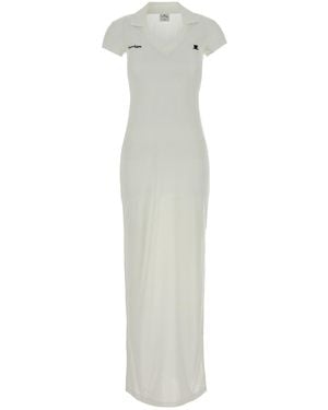 Courreges Polyester Polo Dress - White