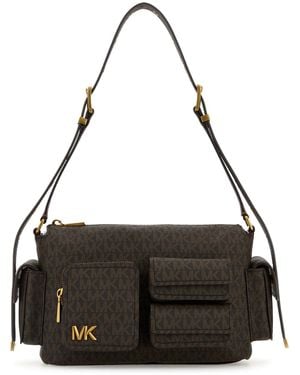 MICHAEL Michael Kors Printed Canvas Dakota Crossbody Bag - Black