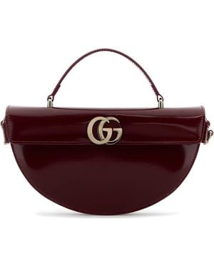 Gucci Burgundy Leather Small Handbag - Purple