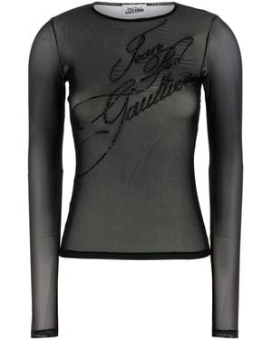 Jean Paul Gaultier Top The Sequin in tulle nero