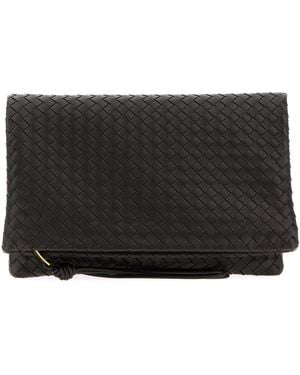 Bottega Veneta Clutch Giornale in pelle testa di moro - Nero