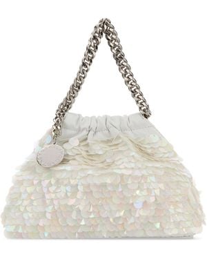 Stella McCartney Embellished Satin Mini Falabella Handbag - White