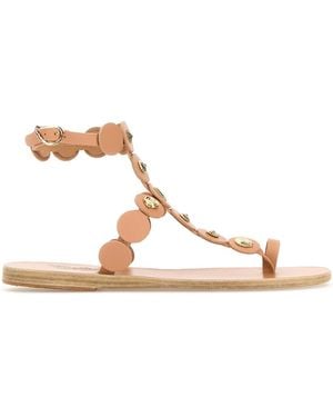 Ancient Greek Sandals Peach Leather Thong Sandals - Brown