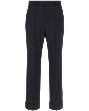 Valentino Garavani Navy Blue Wool Pant - Black