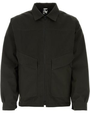 GR10K Dark Gray Polyester Windbreaker - Black