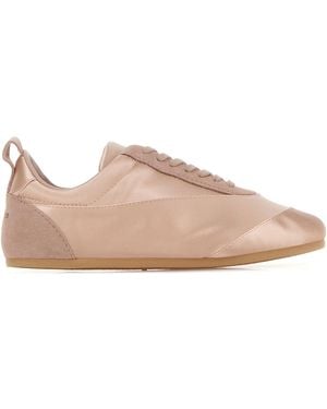 Jil Sander Pastel Pink Satin And Suede Sneakers