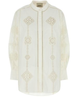 Isabel Marant Camicia Soeline in popeline bianco