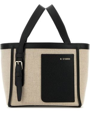 Valextra Sand Canvas Bucket Bag - Black