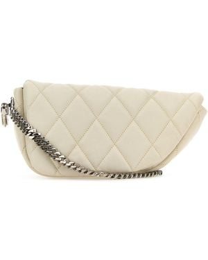 Burberry Borsa a spalla Shield Lock in pelle bianca - Neutro