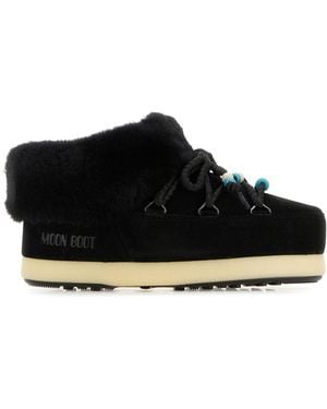 Moon Boot Black Suede Evx Slip Ons