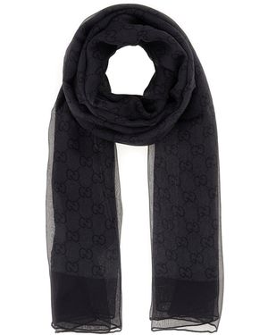 Gucci Foulard in chiffon stampato - Nero