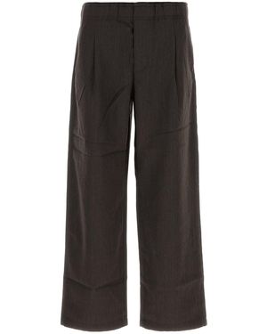 Our Legacy Pantalone dalla gamba ampia Leisure in lana testa di moro - Nero