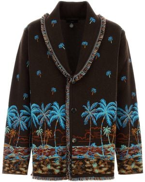 Alanui Cardigan Tale of a Hawaiian in lana ricamata - Nero