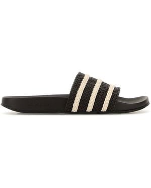 adidas Black Leather Adilette Slippers