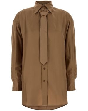 Zimmermann Biscuit Silk Shirt - Brown