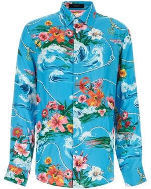 Gucci Camicia in viscosa stampata - Blu