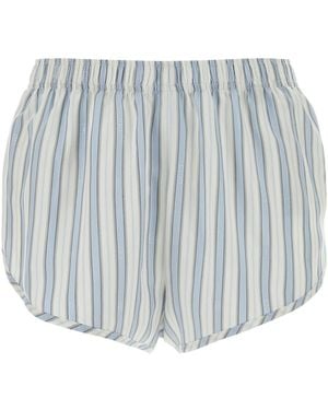 Gucci Shorts in seta ricamata - Blu