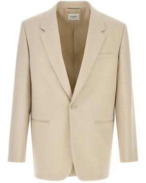 Saint Laurent Giacca in lana sabbia - Neutro