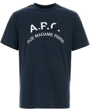 A.P.C. Navy Blue Cotton T-shirt