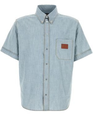 Fendi Camicia in chambray azzurro - Blu