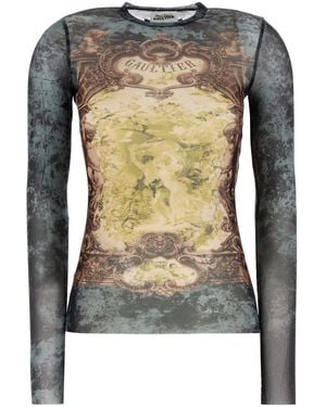 Jean Paul Gaultier Printed Tulle Top - Multicolour