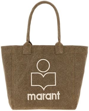 Isabel Marant Borsa shopping Yenky piccola in cotone fango - Multicolore