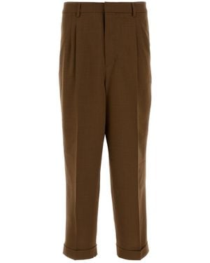 Ami Paris Flat Front Pant - Natural