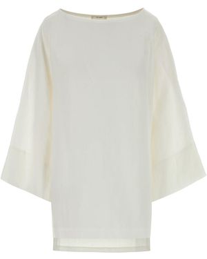 The Row Blusa Junia in lino bianco