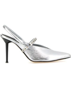 McQueen Silver Leather Revel Court Shoes - White