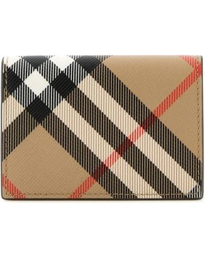 Burberry Portacarte in e-canvas stampato - Marrone
