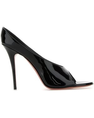 AMINA MUADDI Black Leather Anok 105 Mules