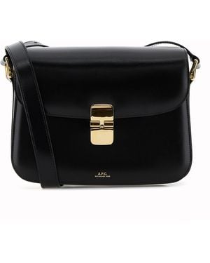A.P.C. Black Leather Grace Crossbody Bag