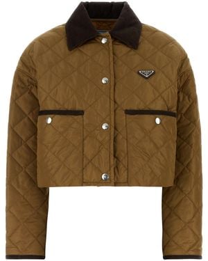 Prada Giubbino in Re-Nylon caramello - Marrone
