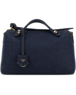 Fendi Borsa mano By The Way media reversibile in denim - Blu