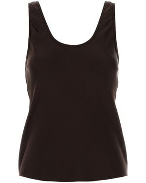 Anine Bing Chocolate Satin Tank Top - Black