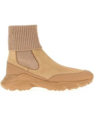 Tod's Suede Ankle Boots - Natural