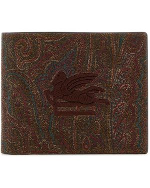 Etro Portafoglio in similpelle ricamato - Marrone