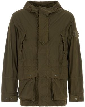 Stone Island Olive Green Nylon Parka