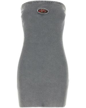 DIESEL Mini abito in misto cotone stretch grigio