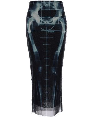 Jean Paul Gaultier Gonna in rete stampata - Nero
