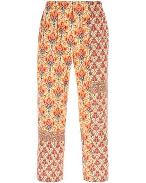 Pantamolle Printed Poplin Ferù Pant - Orange