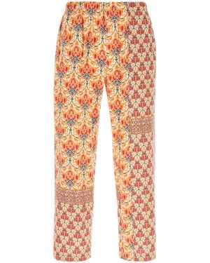 Pantamolle Printed Poplin Ferù Pant - Orange