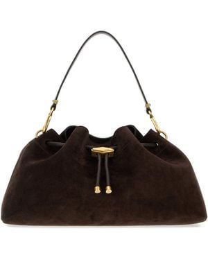 Jimmy Choo Suede Bon Bon Bucket Bag - Black