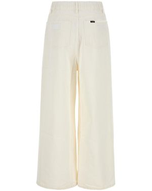 Lois Viscose Blend Sage Wide Leg Pant in White | Lyst