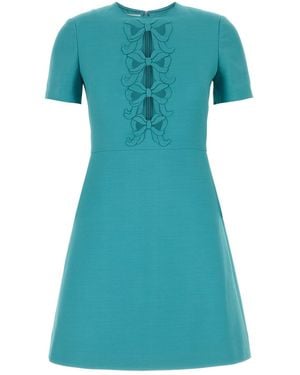 Valentino Garavani Turquoise Wool Blend Dress - Blue