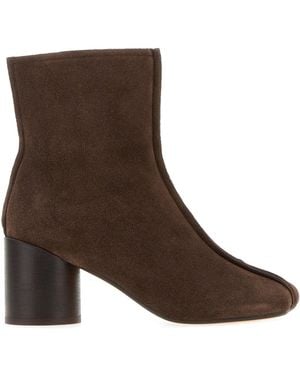 MM6 by Maison Margiela Brown Suede Anatomic Ankle Boots