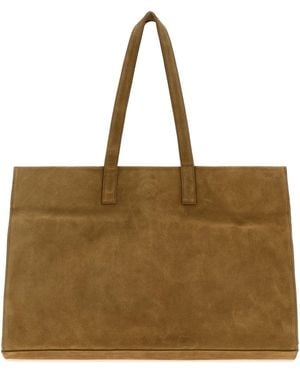 GIMAGUAS Camel Suede Maxi Shopping Bag - Brown