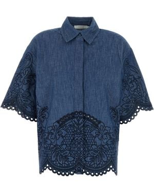 Zimmermann Camicia Coco in denim - Blu