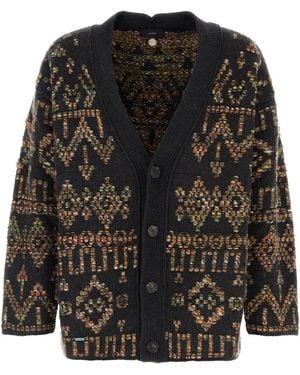 Alanui Embroidered Wool Blend Grunge Beat Cardigan - Black