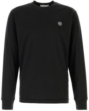 Stone Island Black Cotton T-shirt